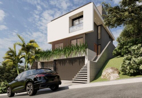 Projeto estrutural de residência unifamiliar com 400m² no bairro Pantanal, Florianópolis – SC. Desenvolvido por engenheiro civil Felipe Dircksen na Grande Florianópolis.