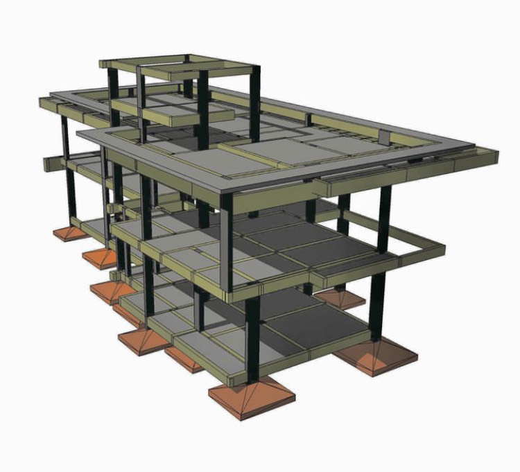 Projeto estrutural de residência unifamiliar com 420m² em concreto armado no bairro Morro das Pedras, Florianópolis. Desenvolvido por engenheiro civil Felipe Dircksen na Grande Florianópolis.
