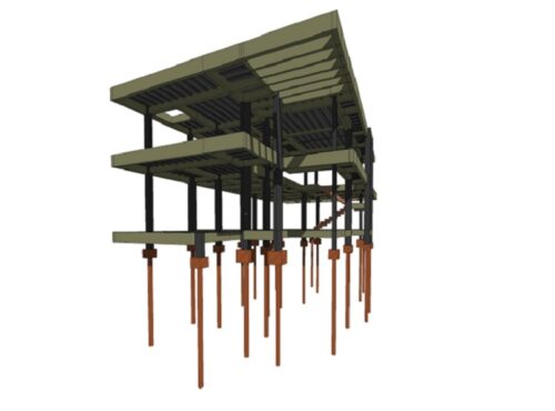 Projeto estrutural de residência unifamiliar de 300m² em concreto armado no bairro Ingleses, Florianópolis. Desenvolvido por engenheiro civil Felipe Dircksen na Grande Florianópolis.