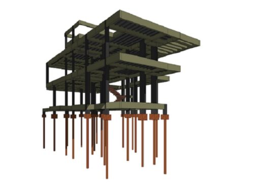 Projeto estrutural de residência unifamiliar de 300m² em concreto armado no bairro Ingleses, Florianópolis. Desenvolvido por engenheiro civil Felipe Dircksen na Grande Florianópolis.