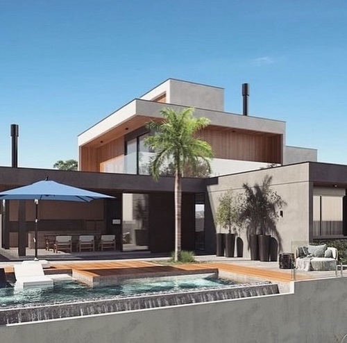 Modelo 3D de projeto estrutural em concreto armado de edificação residencial em Pedra Branca - Palhoça - SC. Desenvolvido por engenheiro civil Felipe Dircksen na Grande Florianópolis.