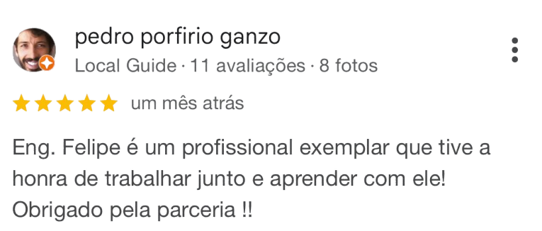Depoimentos de clientes sobre serviços de engenharia estrutural e laudos técnicos
